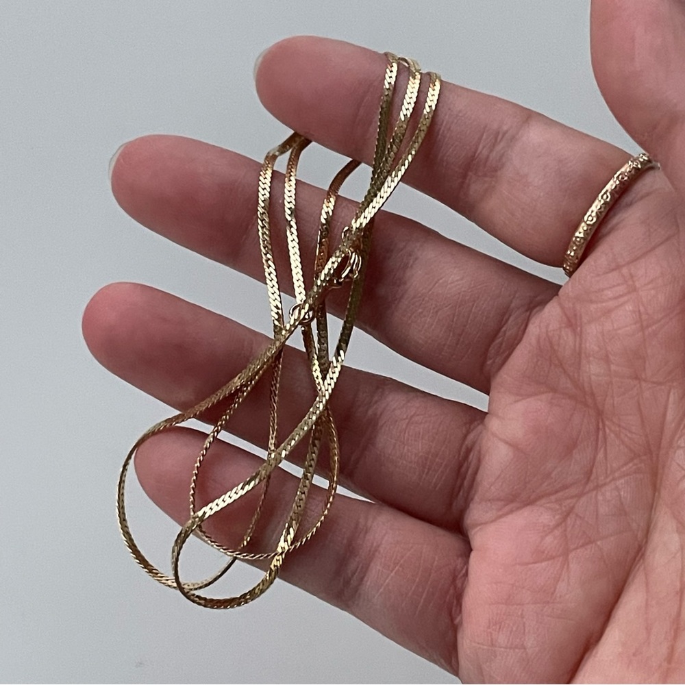 Classic Skinny Herringbone Necklace - Picture 4 of 5
